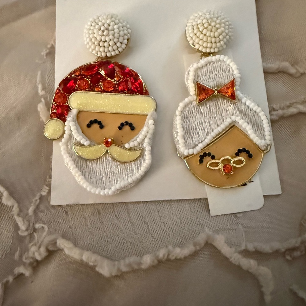 Festive Santa and Mrs. Claus Earrings
